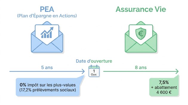 PEA ou assurance vie : quelle enveloppe choisir pour payer moins d'impôts ?