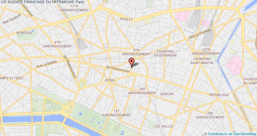 plan AGENCE FRANCAISE DU PATRIMOINE CIF Paris