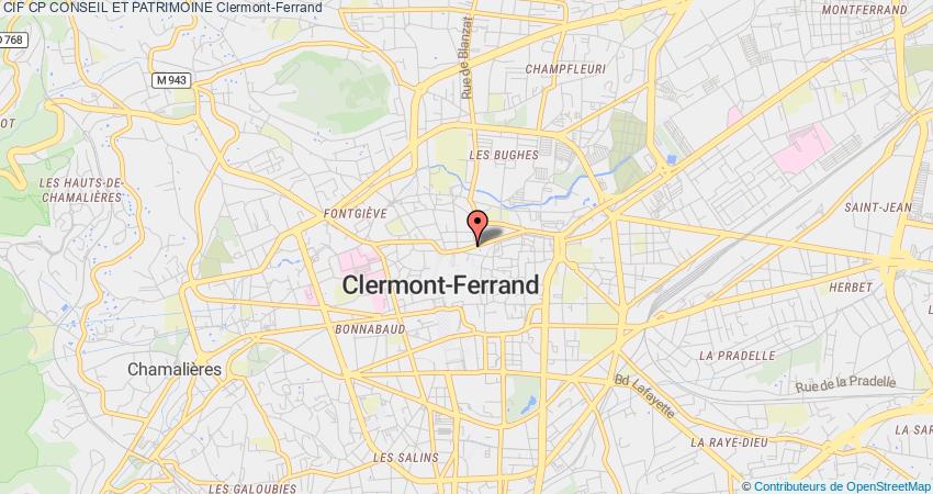 plan CP CONSEIL ET PATRIMOINE CIF Clermont-Ferrand
