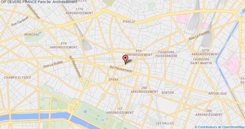 plan DEVERE FRANCE CIF Paris 9e  Arrondissement