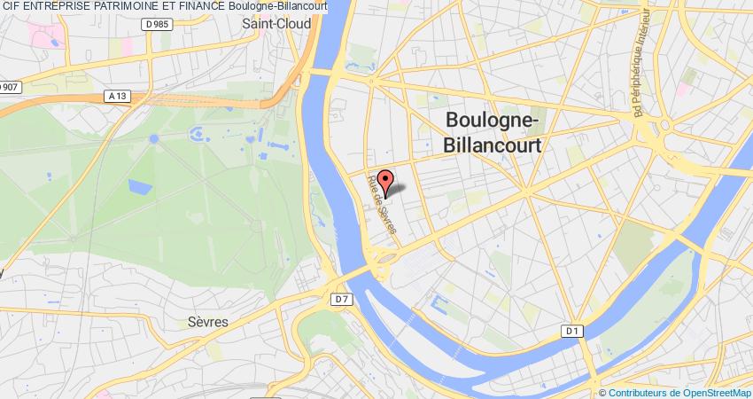 plan ENTREPRISE PATRIMOINE ET FINANCE CIF Boulogne-Billancourt