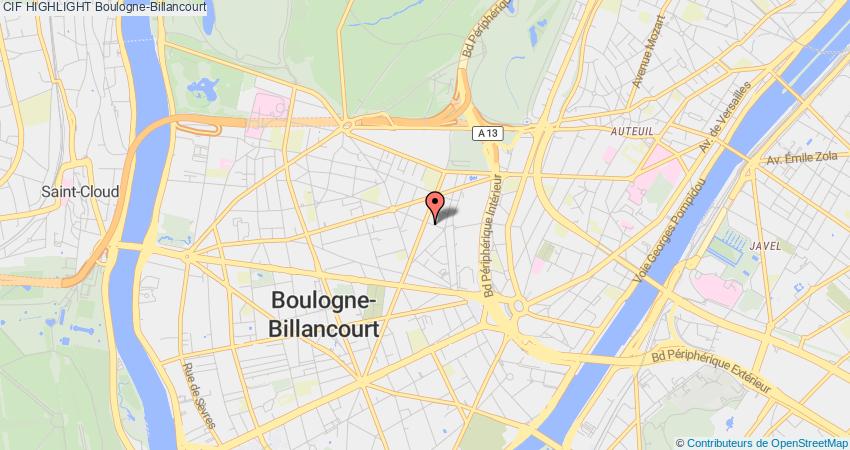 plan HIGHLIGHT CIF Boulogne-Billancourt