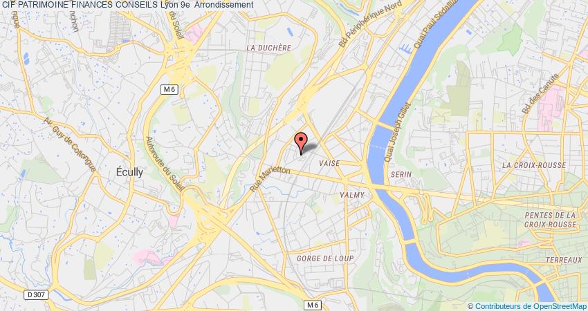 plan PATRIMOINE FINANCES CONSEILS CIF Lyon 9e  Arrondissement
