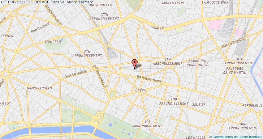 plan PRIVILEGE COURTAGE CIF Paris 9e  Arrondissement