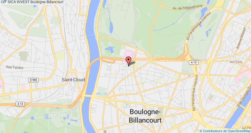 plan SICA INVEST CIF Boulogne-Billancourt