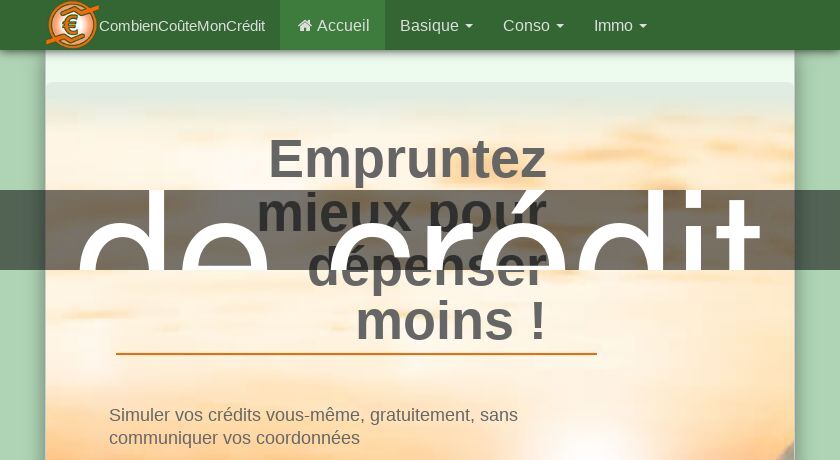 Simulation et outils de calcul de crédit immo et conso